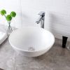 Bathroom Vessel Sink White Porcelain Ceramic Vanity Sink Art Basin without Faucet and Drain