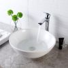 Bathroom Vessel Sink White Porcelain Ceramic Vanity Sink Art Basin without Faucet and Drain