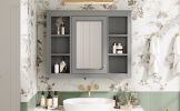 35'' x 27.5'' Medicine Cabinet, Wall Mounted Bathroom Storage Cabinet, Modern Bathroom Wall Cabinet with Mirror