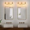 3-Lights Bathroom Vanity Lighting Fixtures Brushed Gold Modern Vanity Light 22Inch Bathroom Light Fixture Bathroom Lights Over Mirror with Clear Glass