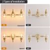 3-Lights Bathroom Vanity Lighting Fixtures Brushed Gold Modern Vanity Light 22Inch Bathroom Light Fixture Bathroom Lights Over Mirror with Clear Glass