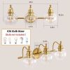 3-Lights Bathroom Vanity Lighting Fixtures Brushed Gold Modern Vanity Light 22Inch Bathroom Light Fixture Bathroom Lights Over Mirror with Clear Glass