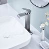 Waterfall Spout Bathroom Faucet; Single Handle Bathroom Vanity Sink Faucet