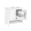 30" Bathroom Vanity with Sink, Multi-functional Bathroom Cabinet with Doors and Drawers, Solid Frame and MDF Board