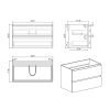 Alice 36" Gray Bathroom Vanity with Sink, Large Storage Wall Mounted Floating Bathroom Vanity for Modern Bathroom