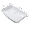 Bathroom Vessel Sink White Porcelain Ceramic Vanity Sink Art Basin without Faucet and Drain