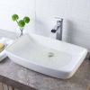 Bathroom Vessel Sink White Porcelain Ceramic Vanity Sink Art Basin without Faucet and Drain