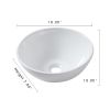 Bathroom Vessel Sink White Porcelain Ceramic Vanity Sink Art Basin without Faucet and Drain