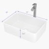 19"x15" Rectangle Bathroom Sink and Faucet Combo Modern Above White Porcelain Ceramic Vessel Vanity Sink Art Basin& Chrome Single Lever Faucet Combo