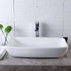 Bathroom Vessel Sink White Porcelain Ceramic Vanity Sink Art Basin without Faucet and Drain