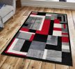 Jersey Area Rugs, Carpets For Livingroom, 5x7 Area Rugs ,3006 Black-Grey