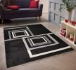 Jersey Area Rugs, Carpets For Livingroom, 7x10 Area Rugs ,1925 Black-Grey