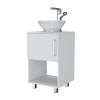 Gouda 18" Single Bathroom Vanity, One Open Shelf, Single Door Cabinet -White