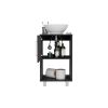 Gouda 18" Single Bathroom Vanity, One Open Shelf, Single Door Cabinet -Black