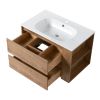 30" Wall Mounting Bathroom Vanity With Gel Sink