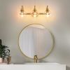 3-Lights Bathroom Vanity Lighting Fixtures Brushed Gold Modern Vanity Light 22Inch Bathroom Light Fixture Bathroom Lights Over Mirror with Clear Glass