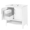 30" Bathroom Vanity with Sink, Multi-functional Bathroom Cabinet with Doors and Drawers, Solid Frame and MDF Board