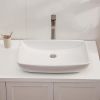 Bathroom Vessel Sink White Porcelain Ceramic Vanity Sink Art Basin without Faucet and Drain