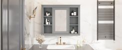 35'' x 27.5'' Medicine Cabinet, Wall Mounted Bathroom Storage Cabinet, Modern Bathroom Wall Cabinet with Mirror